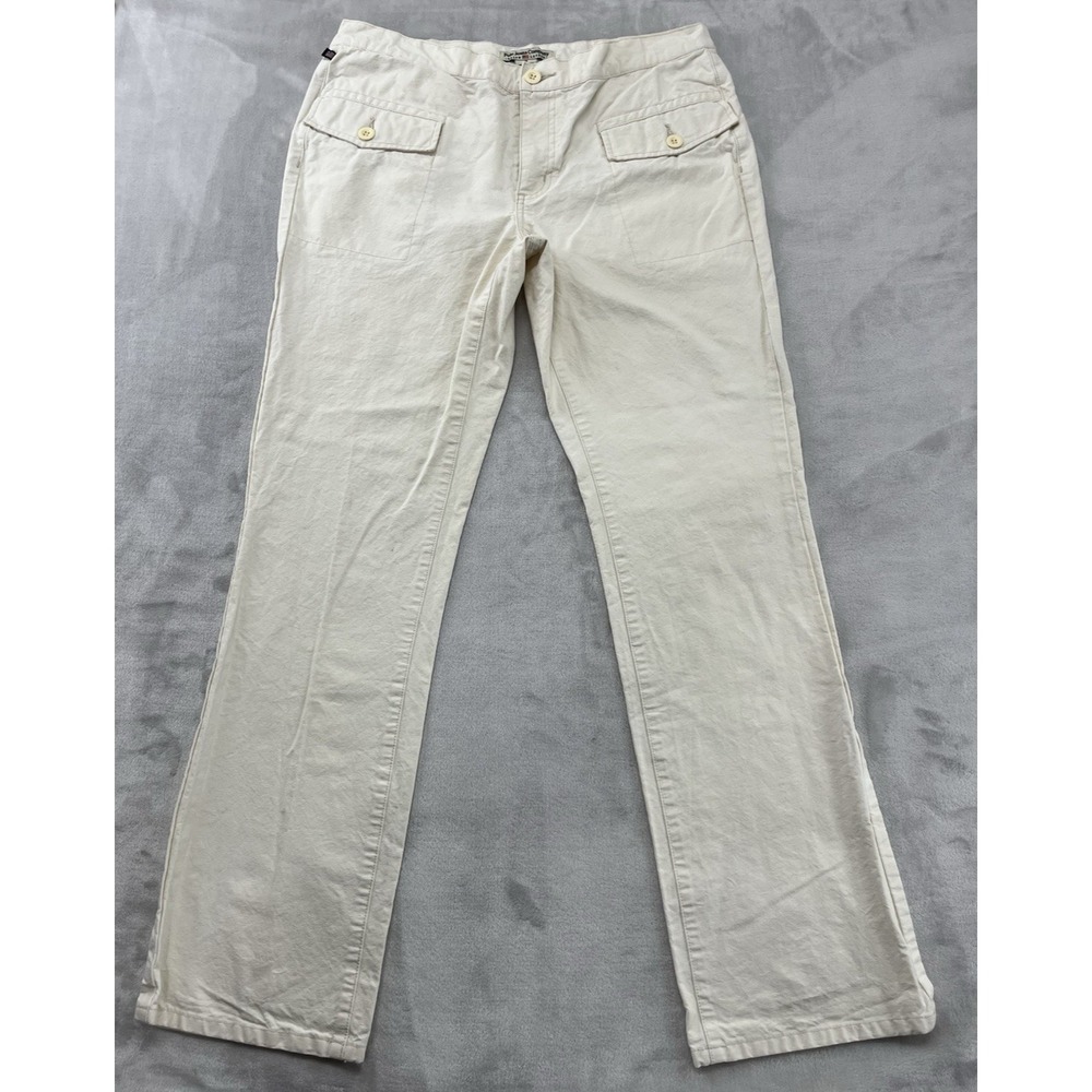 VTG Polo Jean Company Ralph Lauren Pants Women 12 Cream Straight Leg Preppy